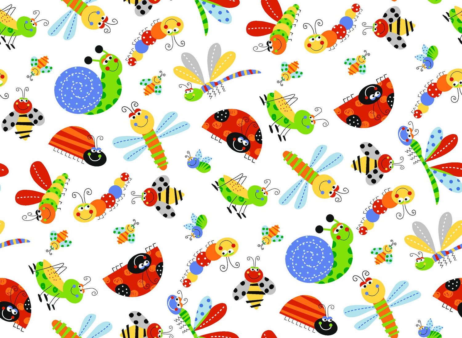Bright Bug flannel fabric print for soft dog cone