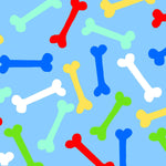 Blue bone print flannel used in Cuddle Cone™ soft dog collar – gentle recovery cone for pets.