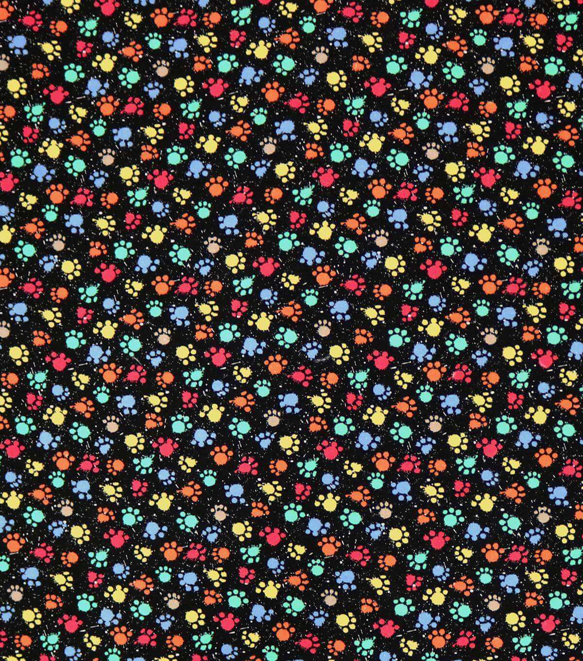 Paw print fabric, the paw prints are in bright fabric and have paint splatter Soft Cone for Dogs
