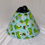 Soft Dog cone in  frog fabric flannel print
