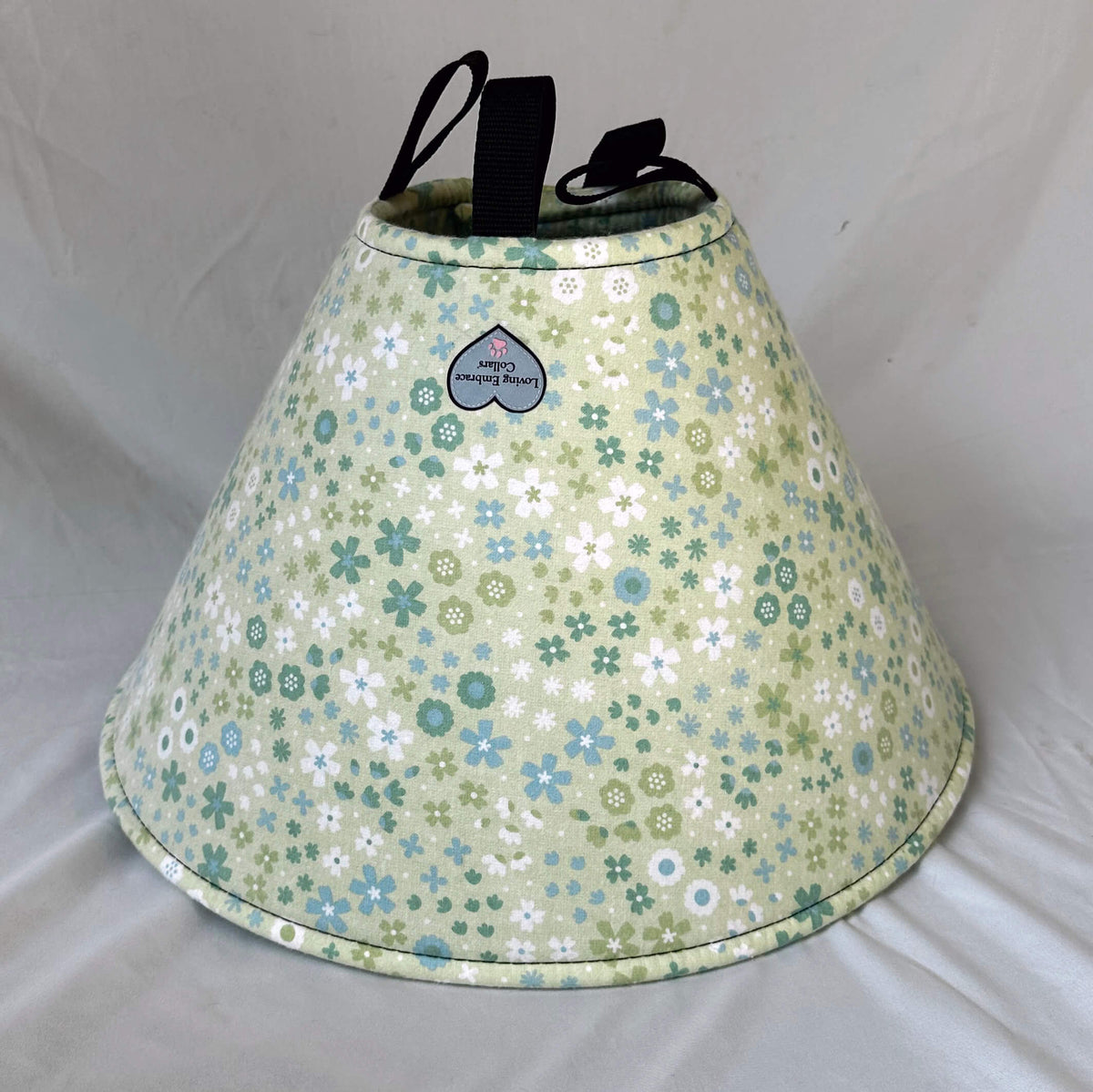Soft Dog cone in green floral print