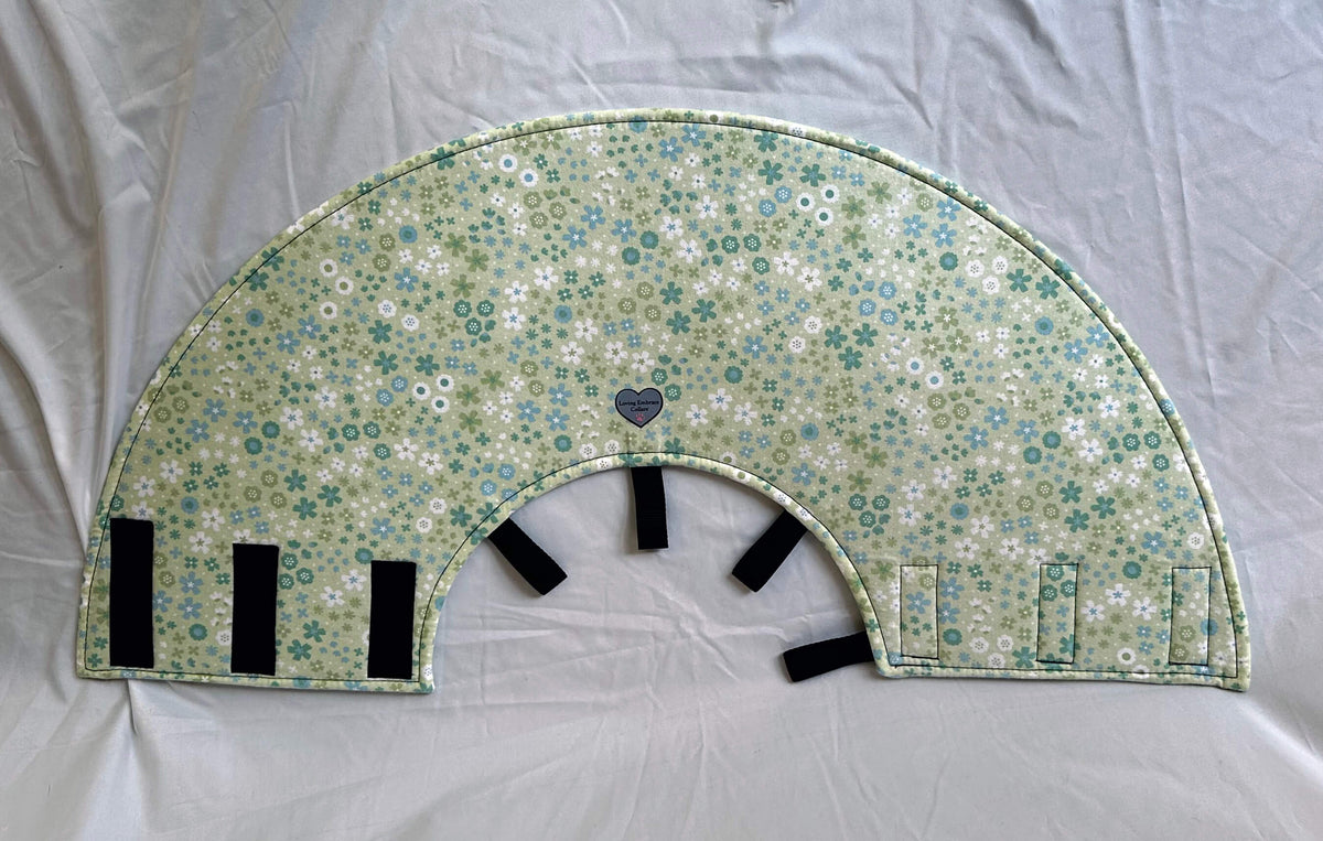 Soft Dog cone in  green flannel fabric with adjustable Velcro closure