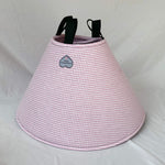 Soft Dog cone in pink houndstooth flannel fabric
