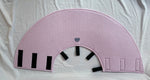 Soft Dog cone in pink flannel fabric with adjustable Velcro closure.