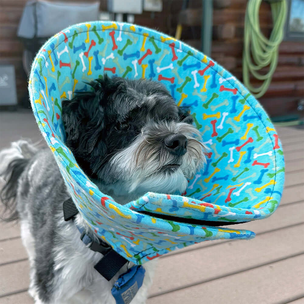 Blue Bones - Flannel & Foam Soft Dog Cone
